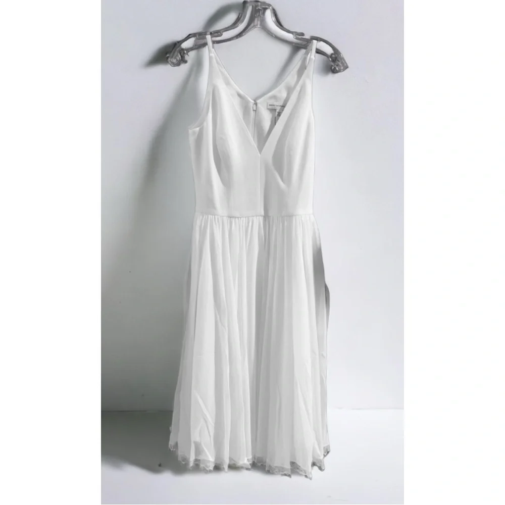 DRESS The Population Alicia Chiffon A-Line V-neck Sleeveless Midi Dress NEW - Picture 4 of 10